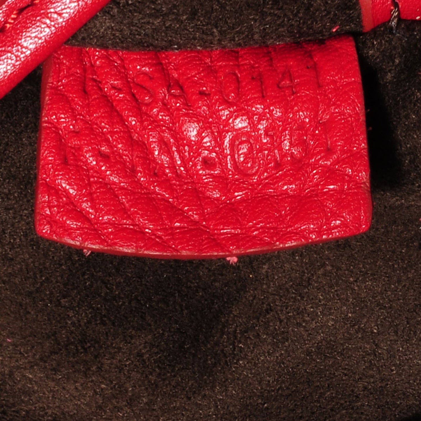 Pebbled Calfskin Nano Luggage Red