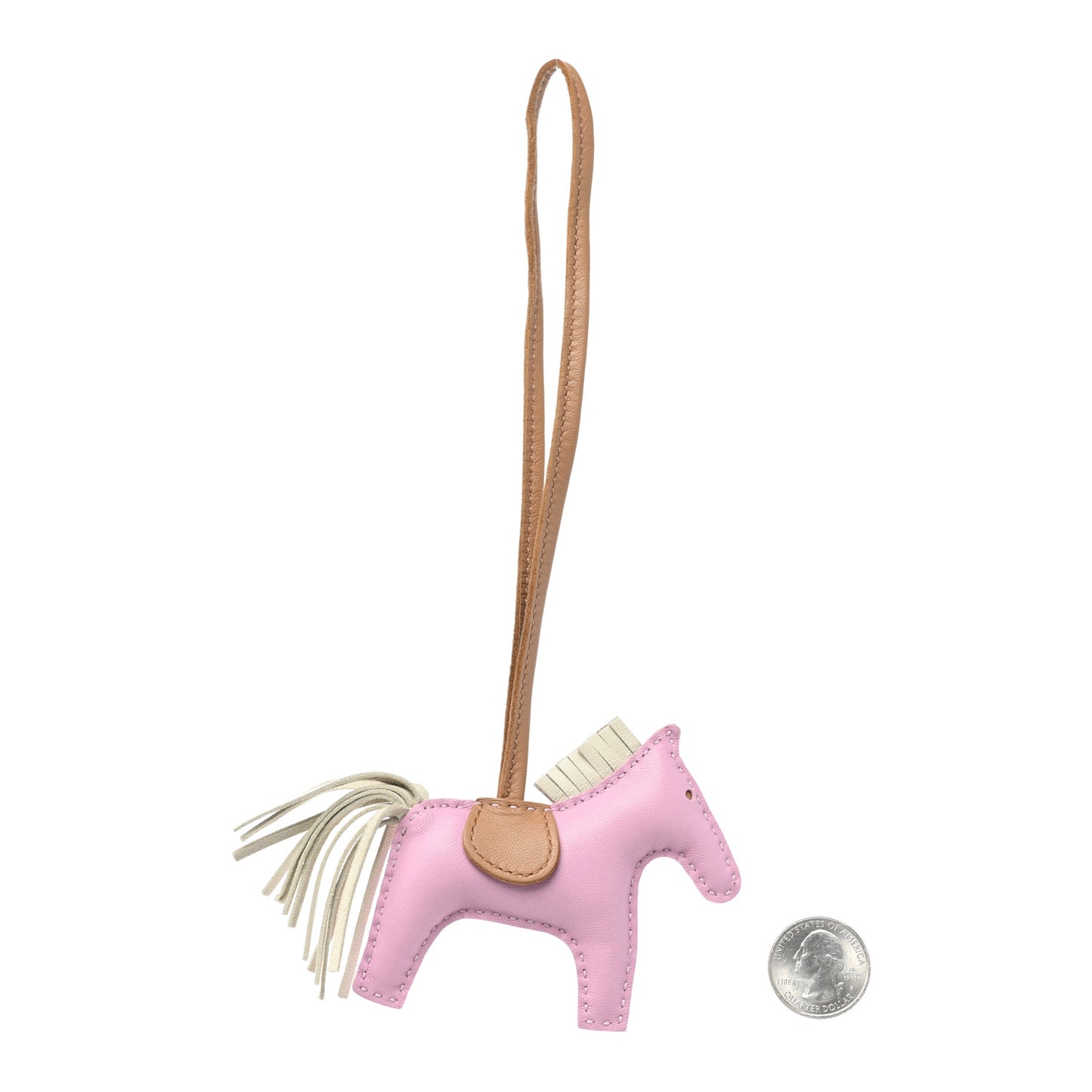 Milo Lambskin Grigri Rodeo Horse Bag Charm PM Mauve Sylvestre Craie Chai
