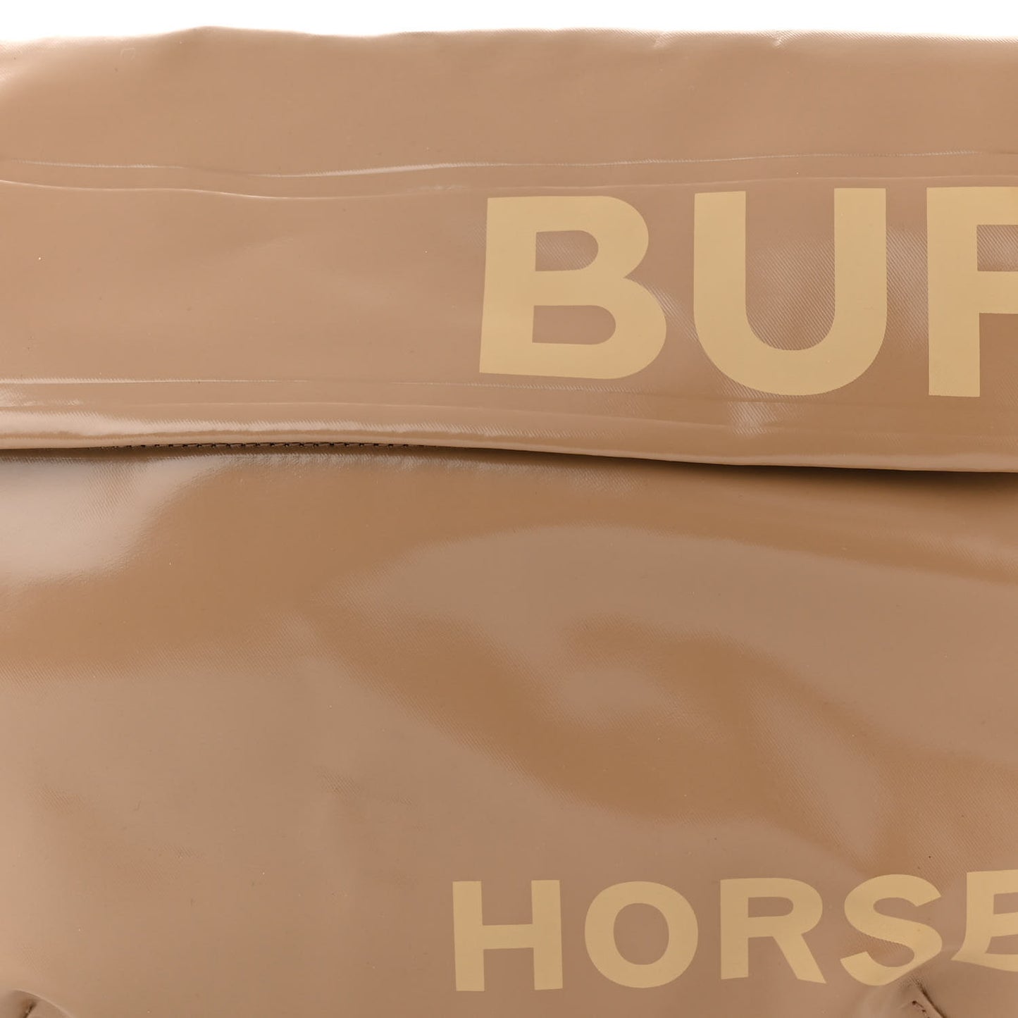 Coated Canvas Horseferry Print Extra Large Bum Bag Beige