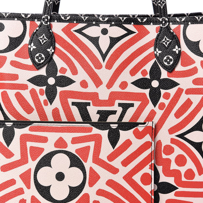 Louis Vuitton Monogram Giant Crafty Neverfull MM Creme Rouge Black 9 of 9