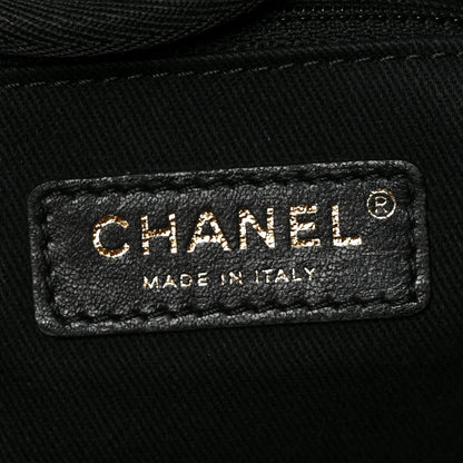 Chanel Mixed Fibers Calfskin Striped Medium Deauville Tote Black 7 of 10