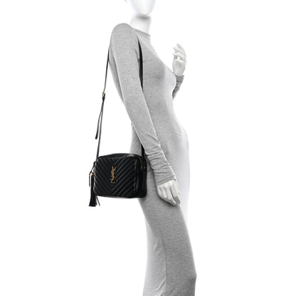 Saint Laurent Calfskin Matelasse Monogram Lou Camera Bag Black 2 of 11