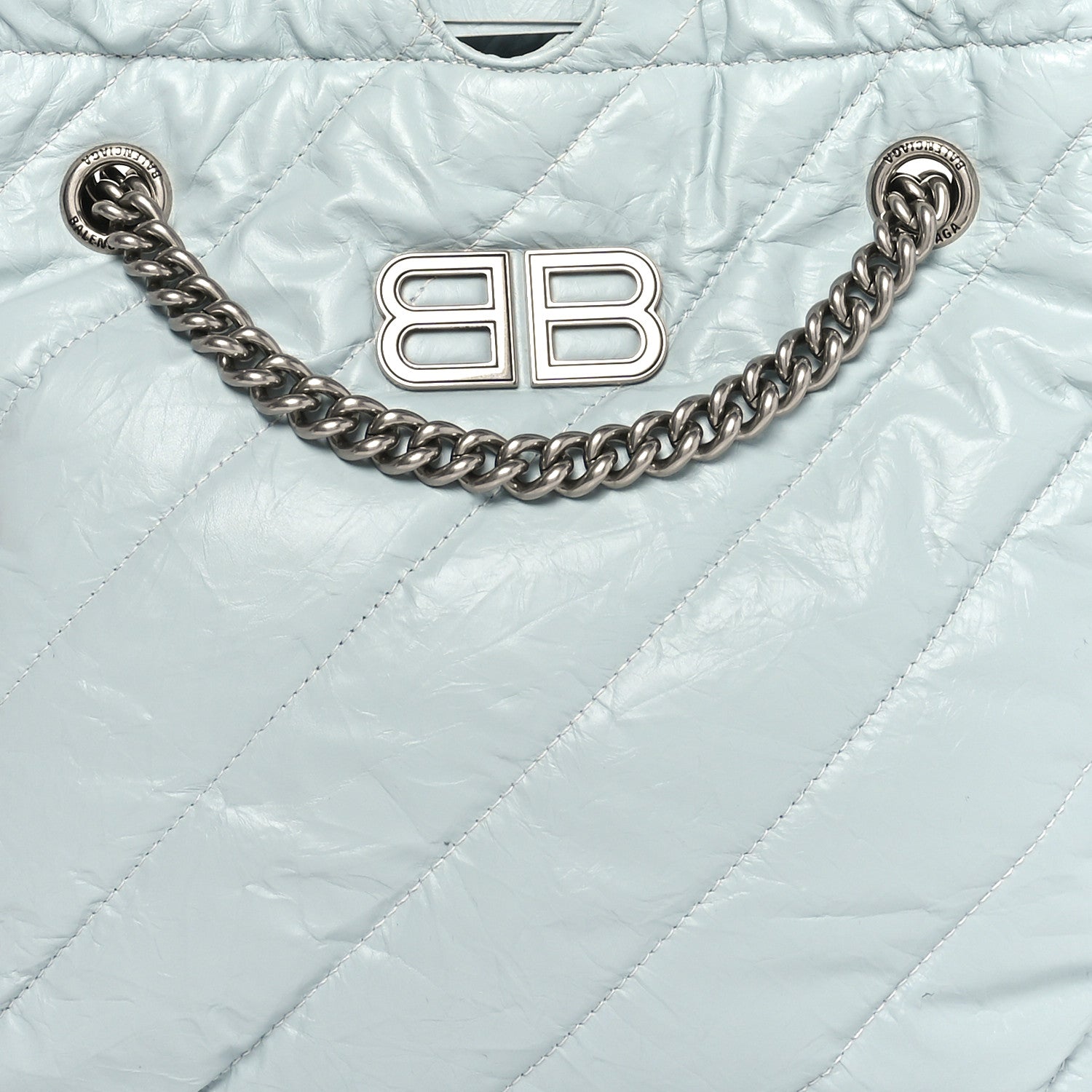 Balenciaga Crushed Calfskin Quilted Crush Small Tote Bag Light Blue 8 of 10