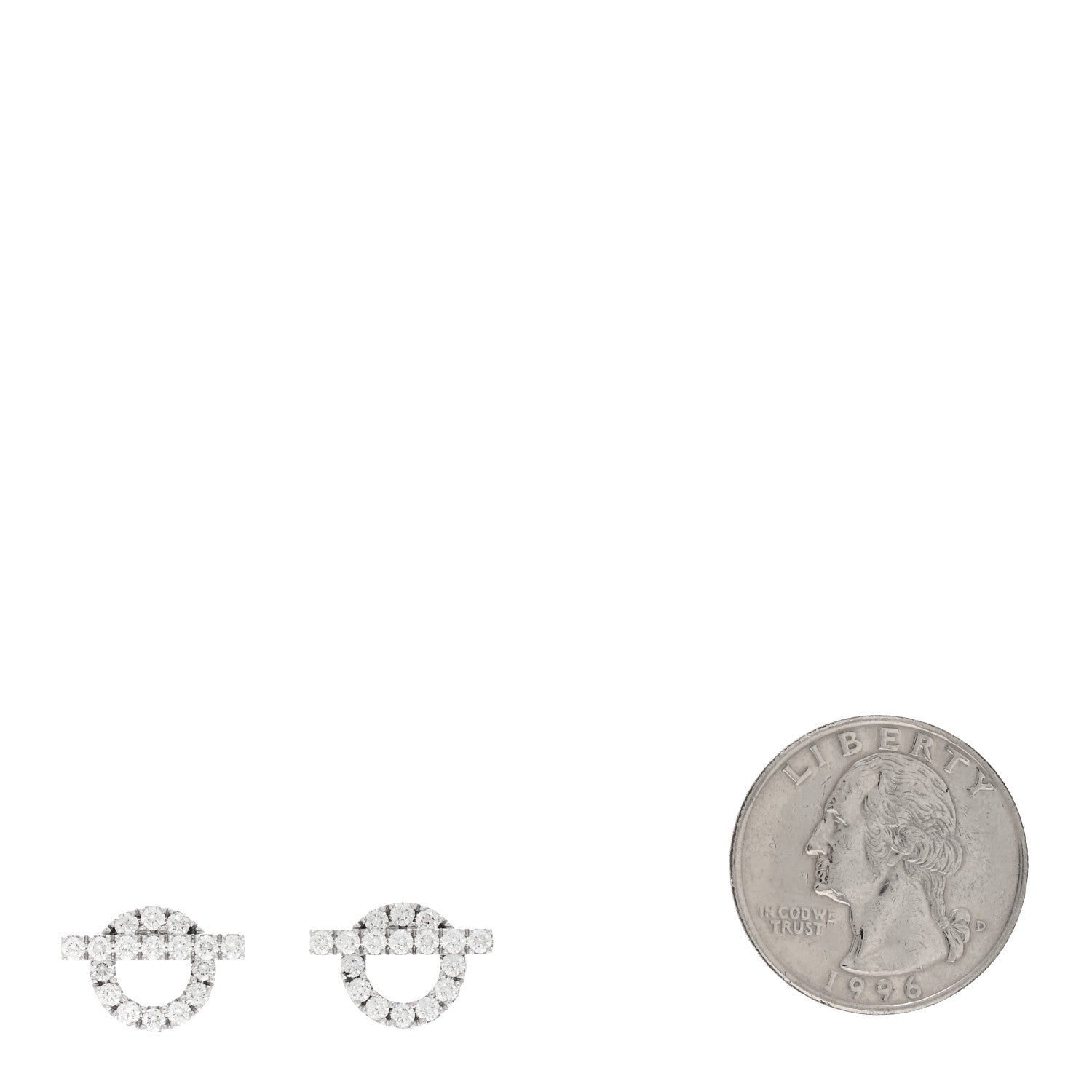 Hermes 18K White Gold Diamond Finesse Earrings 2 of 5