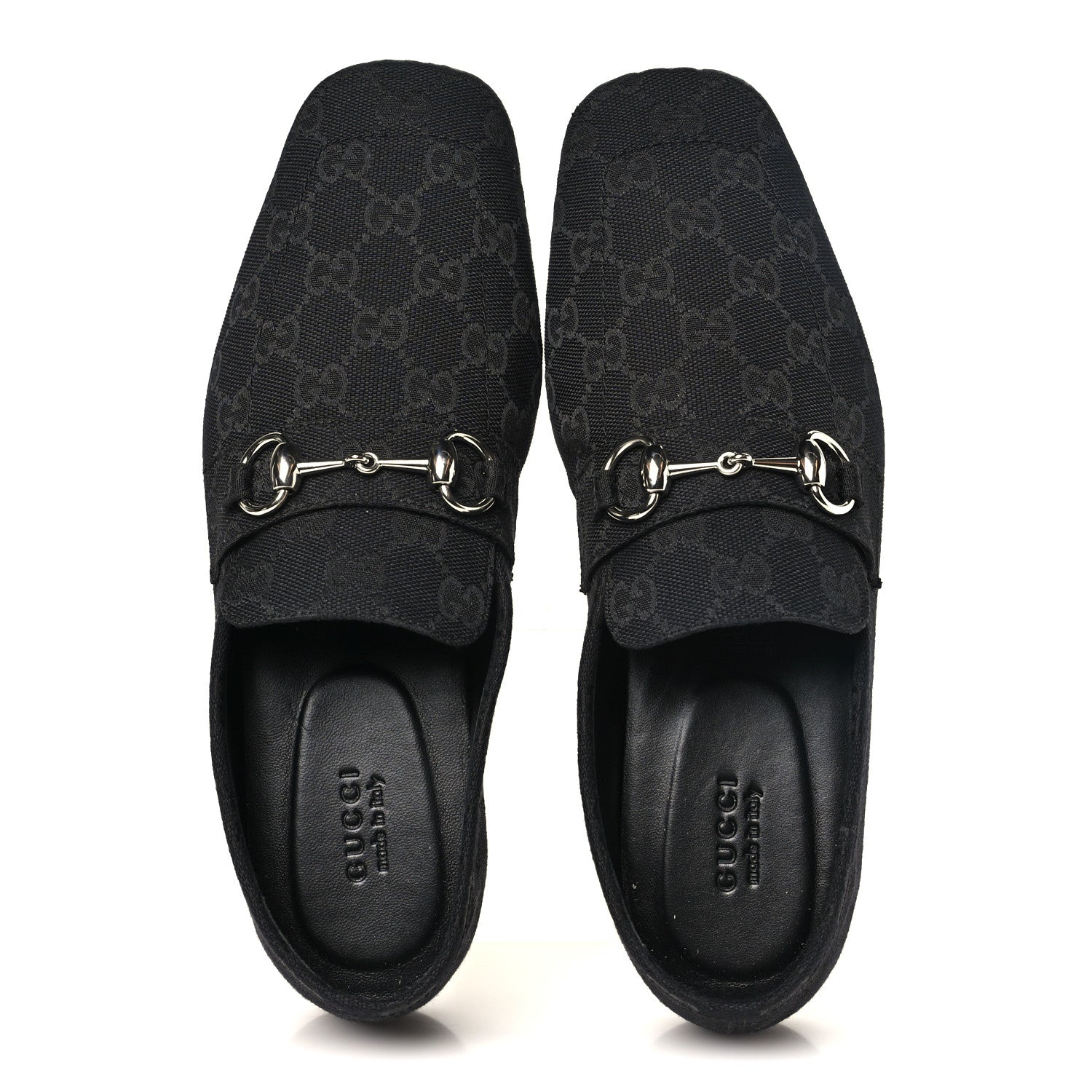 Gucci Monogram GG Canvas Womens Ragazzo Loafers 37.5 Black 2 of 9