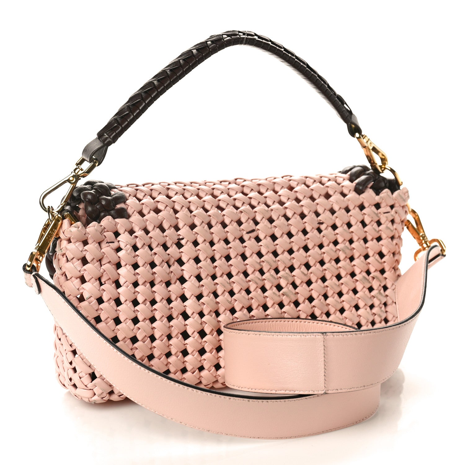 Fendi Nappa Intreccio Baguette Rosa Confetti Fondant 3 of 11