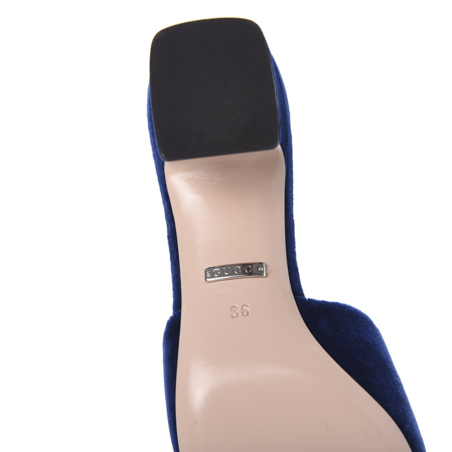 Gucci Velvet Crystal Square G Madelyn Mules 36 Cobalt Blue 6 of 11