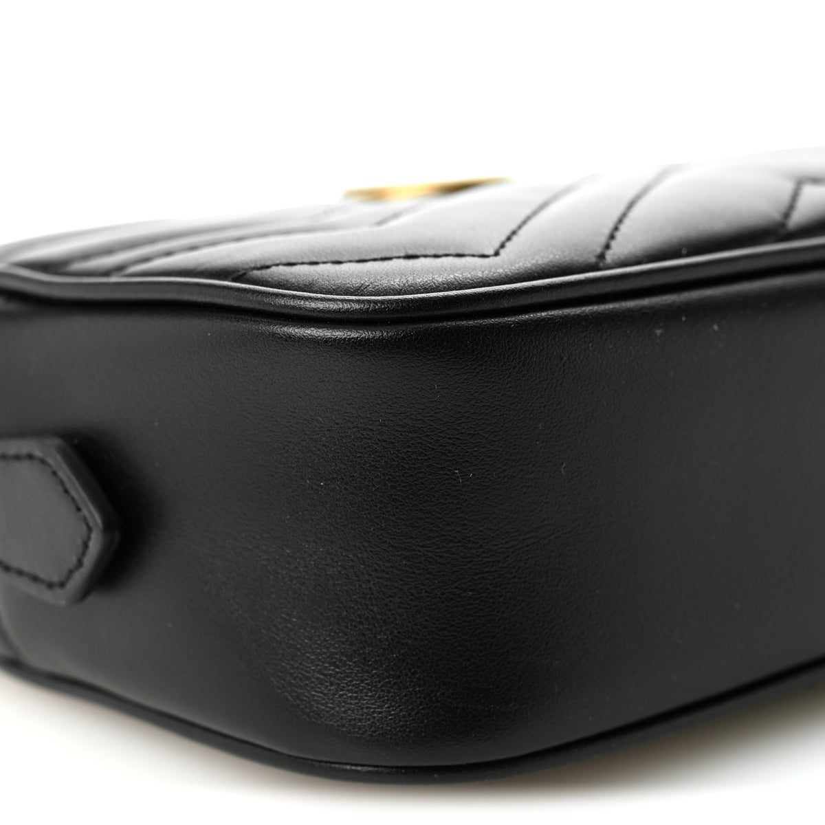 Calfskin Matelasse Mini GG Marmont Chain Shoulder Bag Black