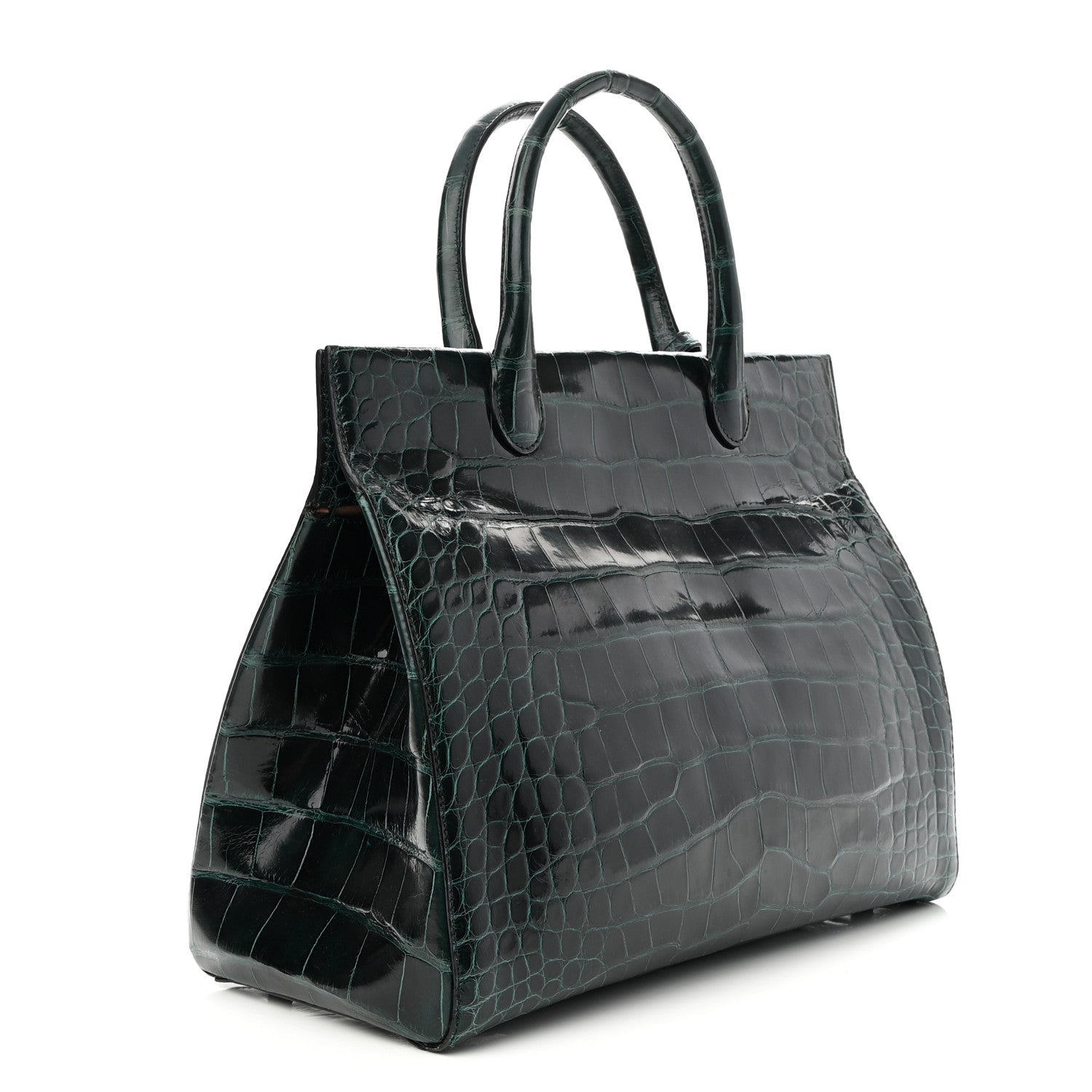 Alaia Crocodile Structure Tote Bag Emerald City 5 of 11