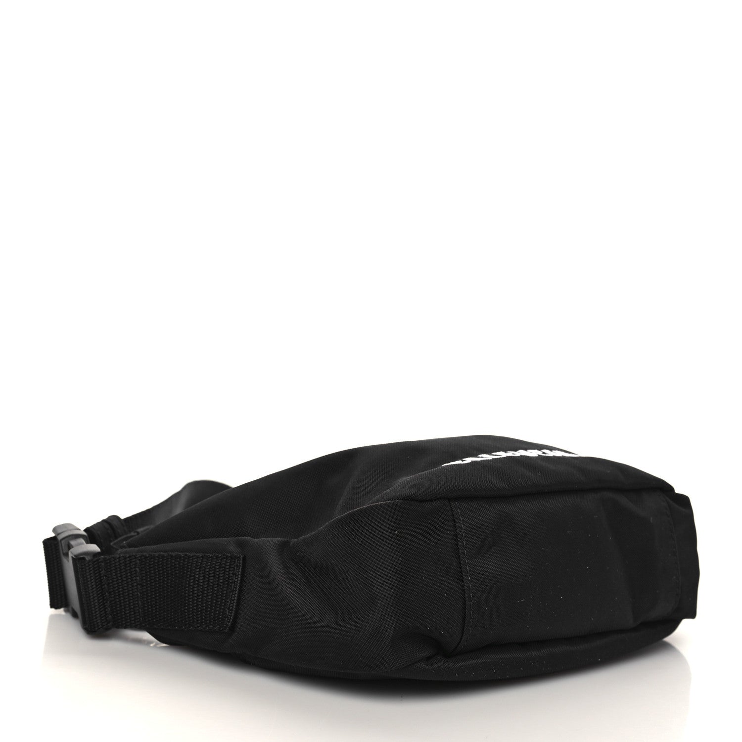 Balenciaga Recycled Sport Nylon Logo Embroidered Wheel Sling Bag Black White 3 of 5