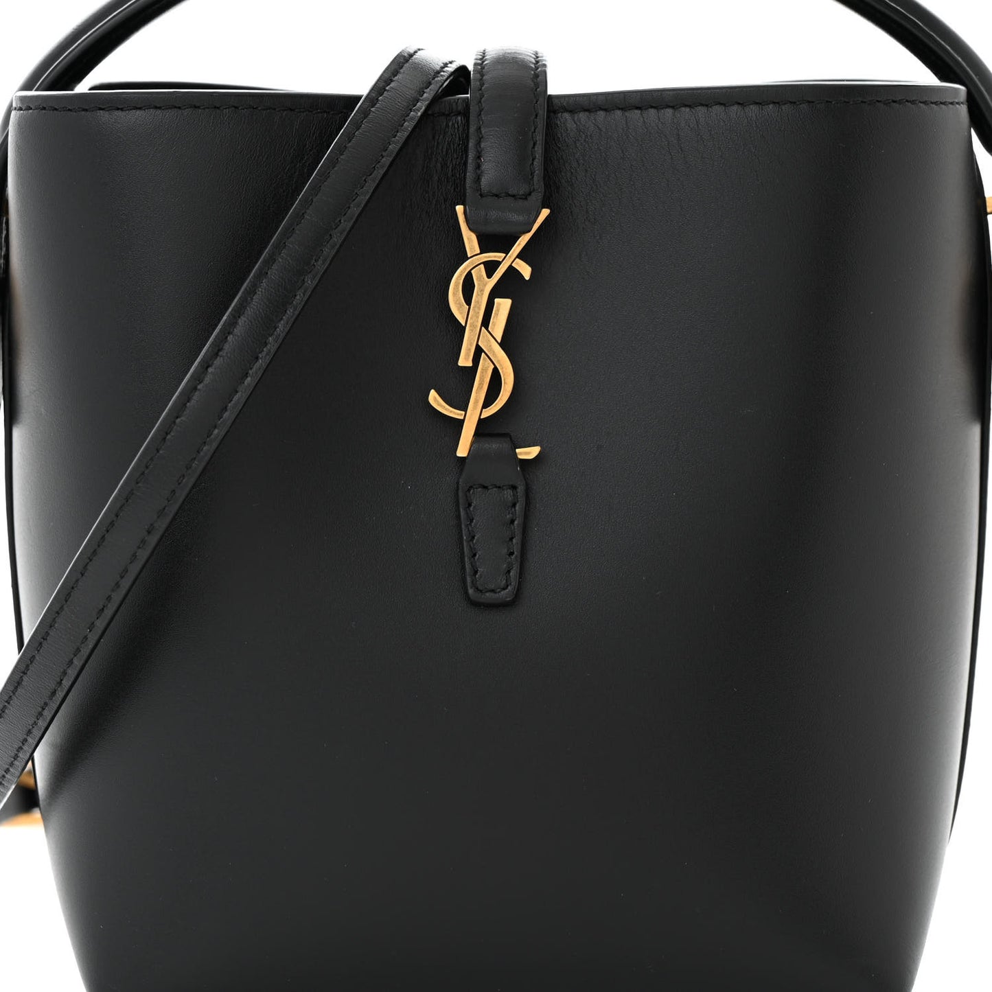 Shiny Calfskin Le 37 Mini Bucket Bag Black