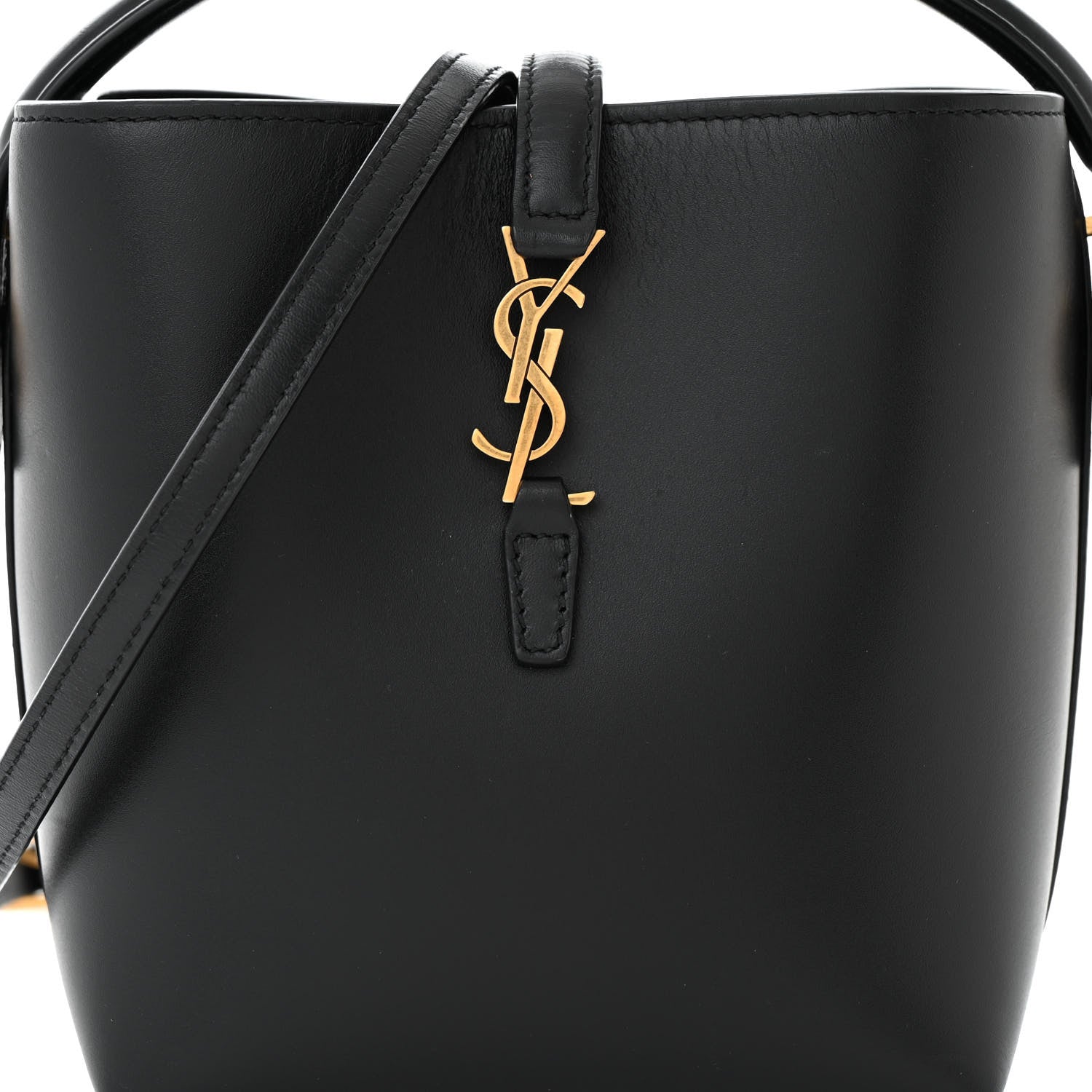 Saint Laurent Shiny Calfskin Le 37 Mini Bucket Bag Black 7 of 10