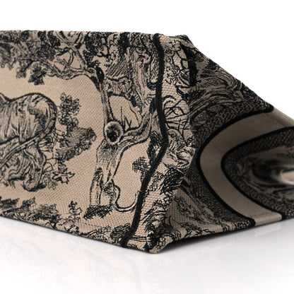 Christian Dior Canvas Embroidered Medium Dioriviera Toile De Jouy Book Tote Black 9 of 9