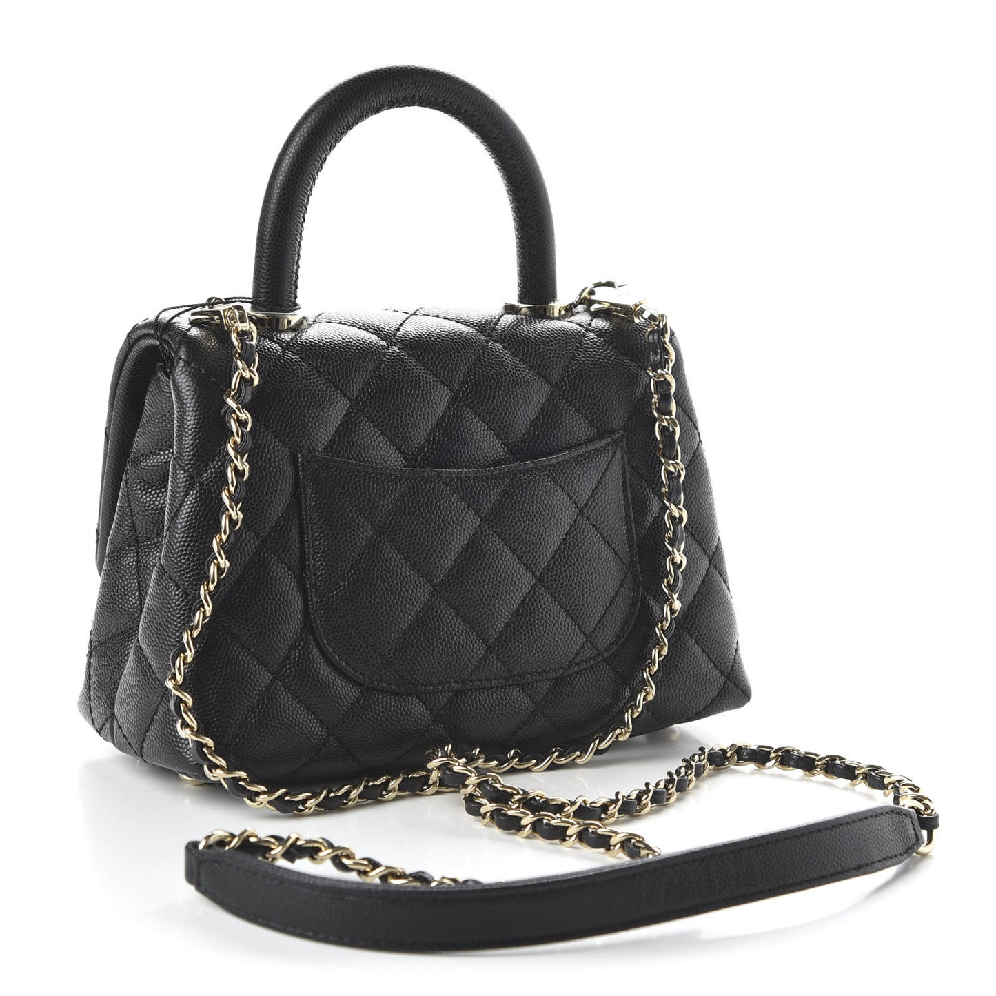 Caviar Quilted Extra Mini Coco Handle Flap Black