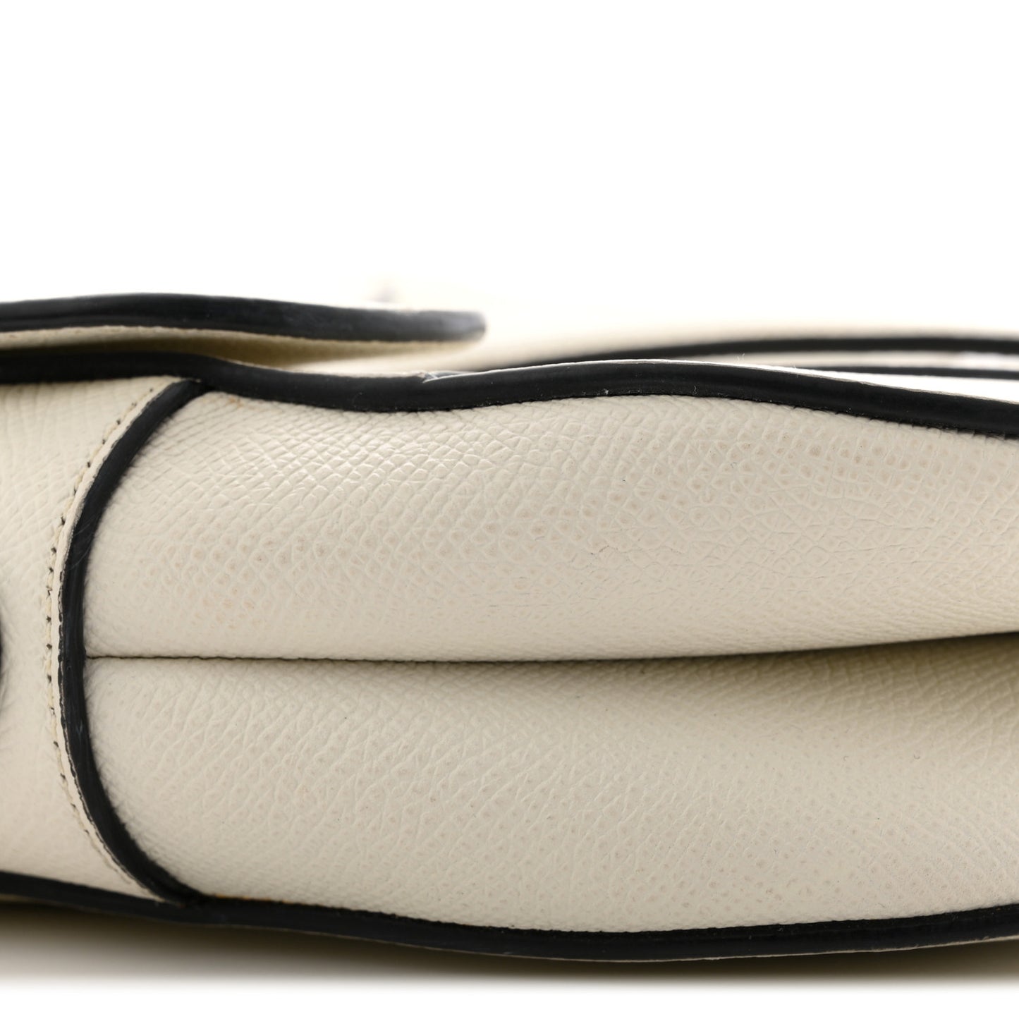 Grained Calfskin Saddle Bag With Strap Latte
