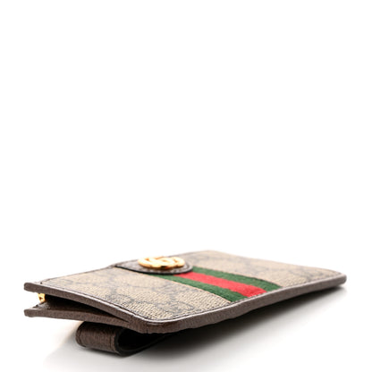 Gucci GG Supreme Monogram Web Ophidia Zip Card Case Brown 4 of 8