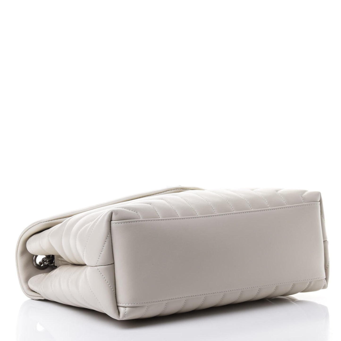 Calfskin Y Quilted Monogram Medium Loulou Chain Satchel Crema Soft