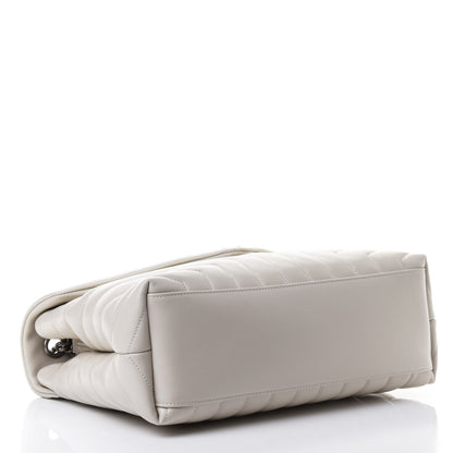 Saint Laurent Calfskin Y Quilted Monogram Medium Loulou Chain Satchel Crema Soft 3 of 4