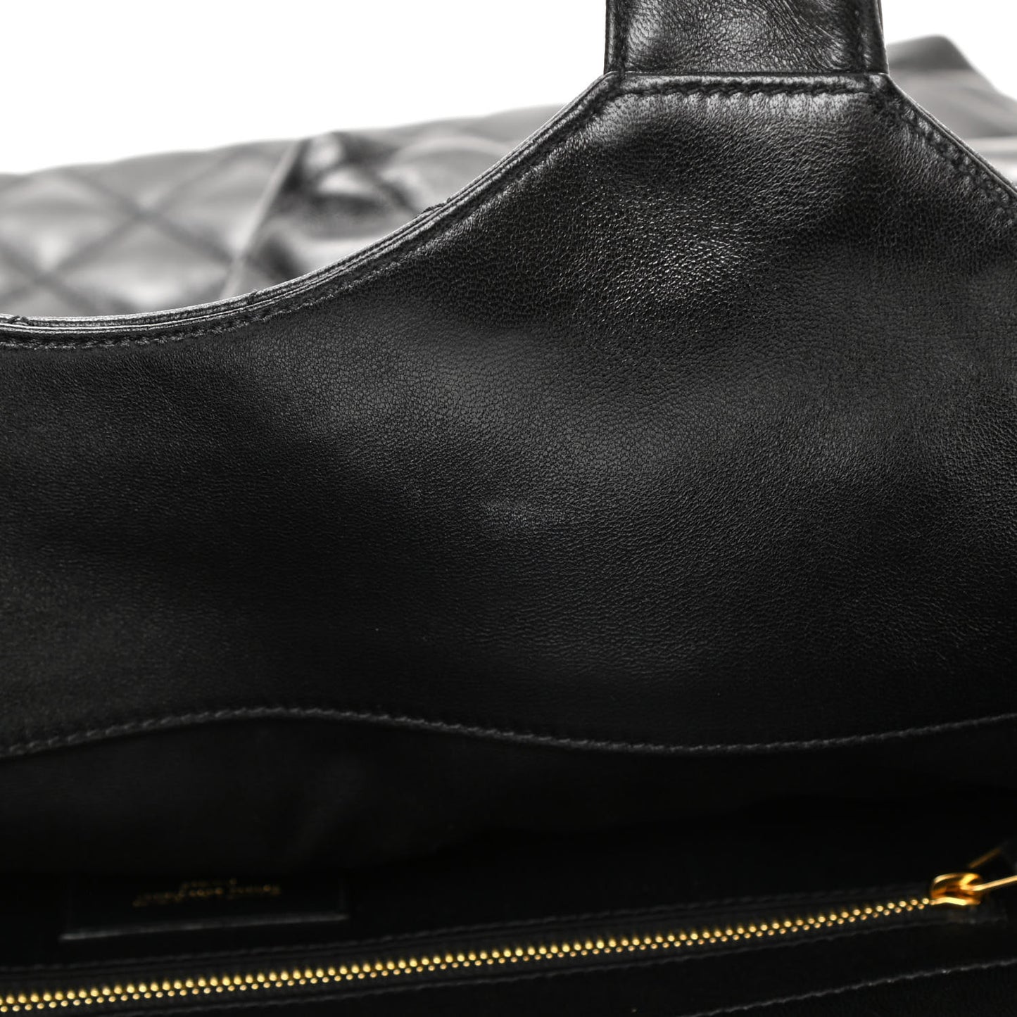 Lambskin Quilted Maxi Icare Shopping Tote Black