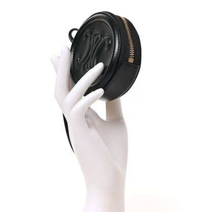 Celine Smooth Calfskin Triomphe Oval Wallet Black 2 of 6
