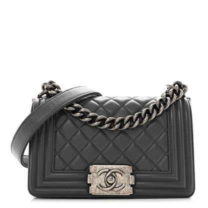 Chanel Calfskin Quilted Small Boy Flap Dark Grey 1 of 15