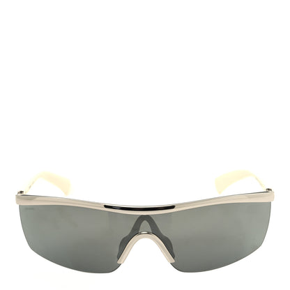 Chanel Acetate Shield Sunglasses 71474 Silver White 2 of 8