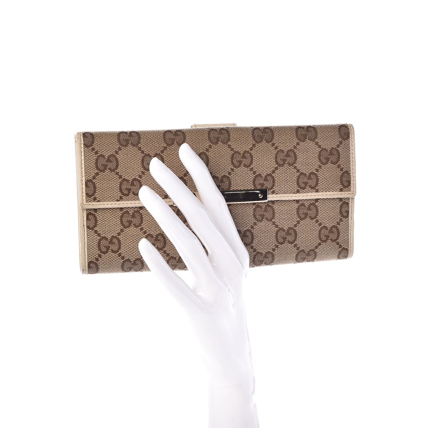 Monogram Metal Bar Continental Flap Wallet Off White