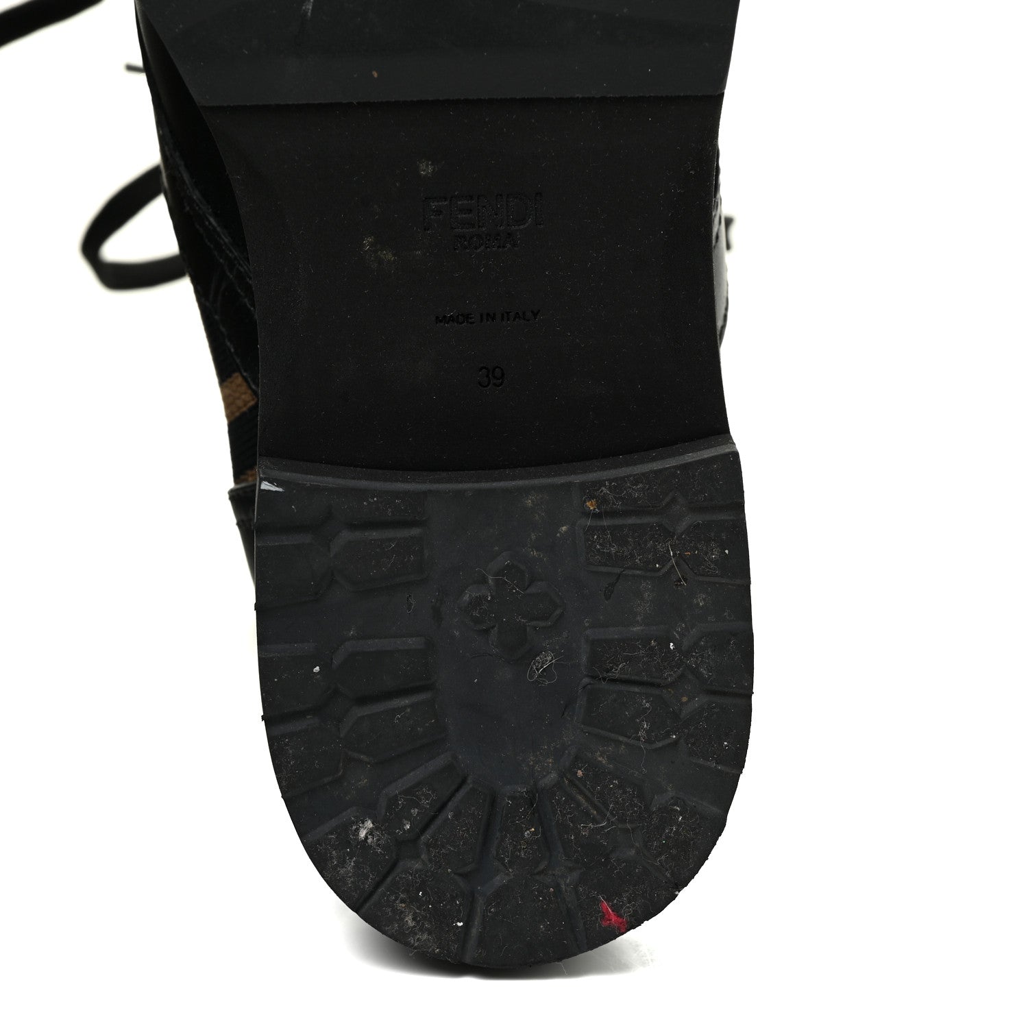 Fendi Calfskin Stretch Fabric FF Rockoko Biker Boots 39 Black Tobacco 9 of 18