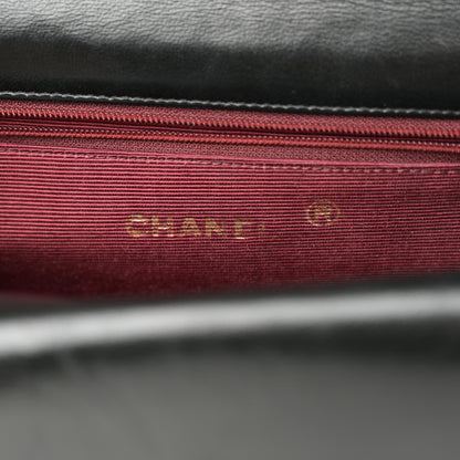 Chanel Lambskin Quilted Medium Round Double Flap Black 6 of 19