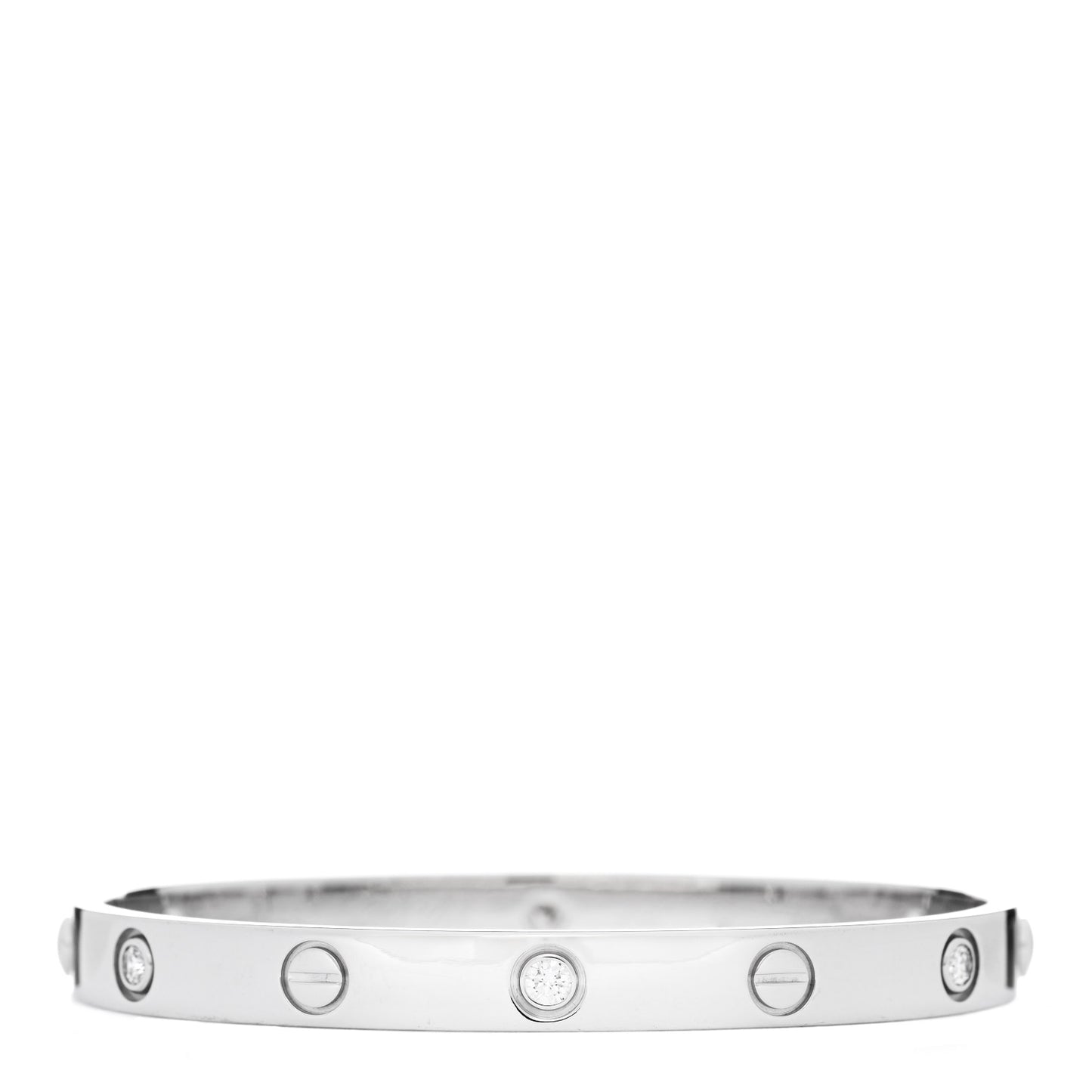 18K White Gold 6 Diamond LOVE Bracelet 17