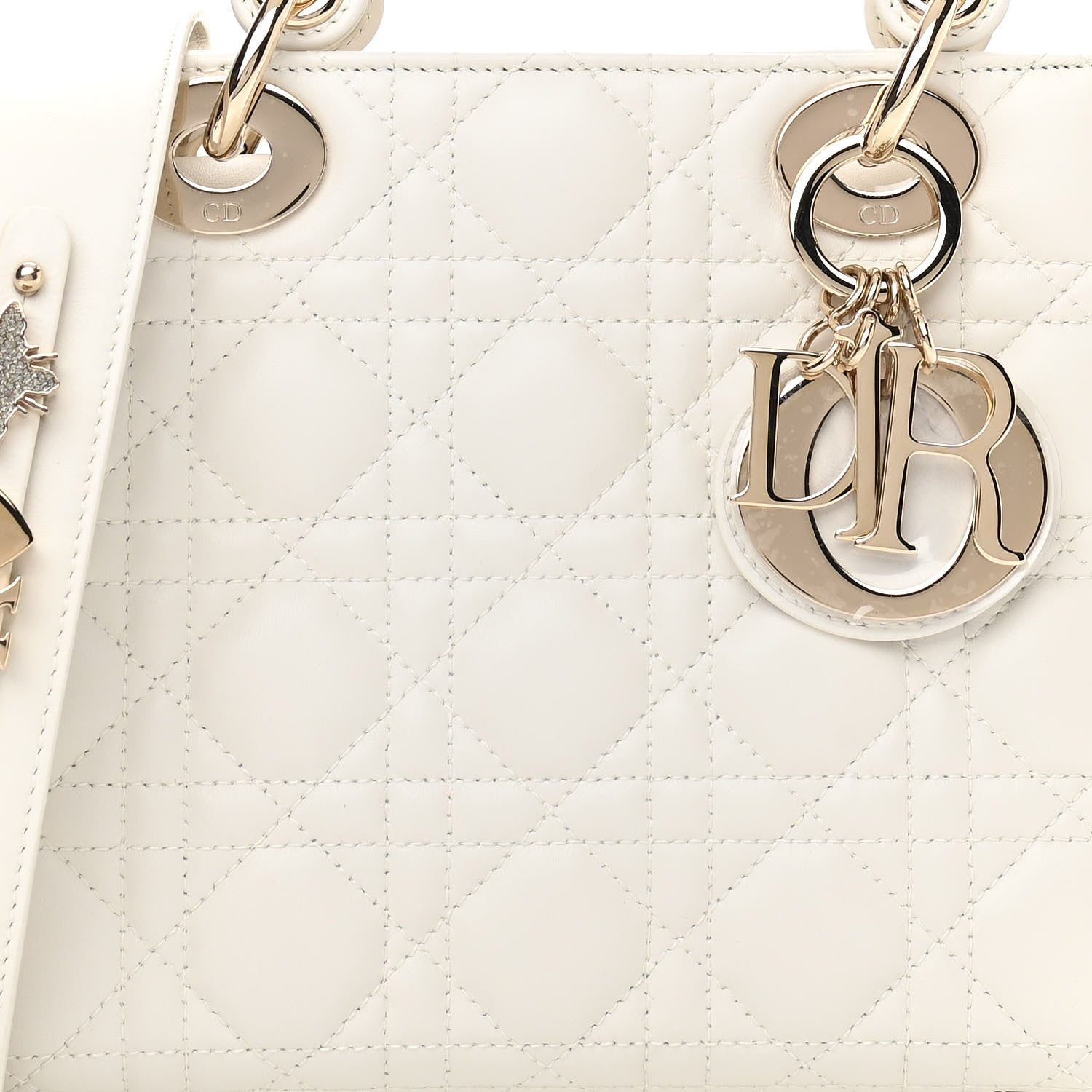 Christian Dior Lambskin Cannage Small My ABCDior Lady Dior White 8 of 11