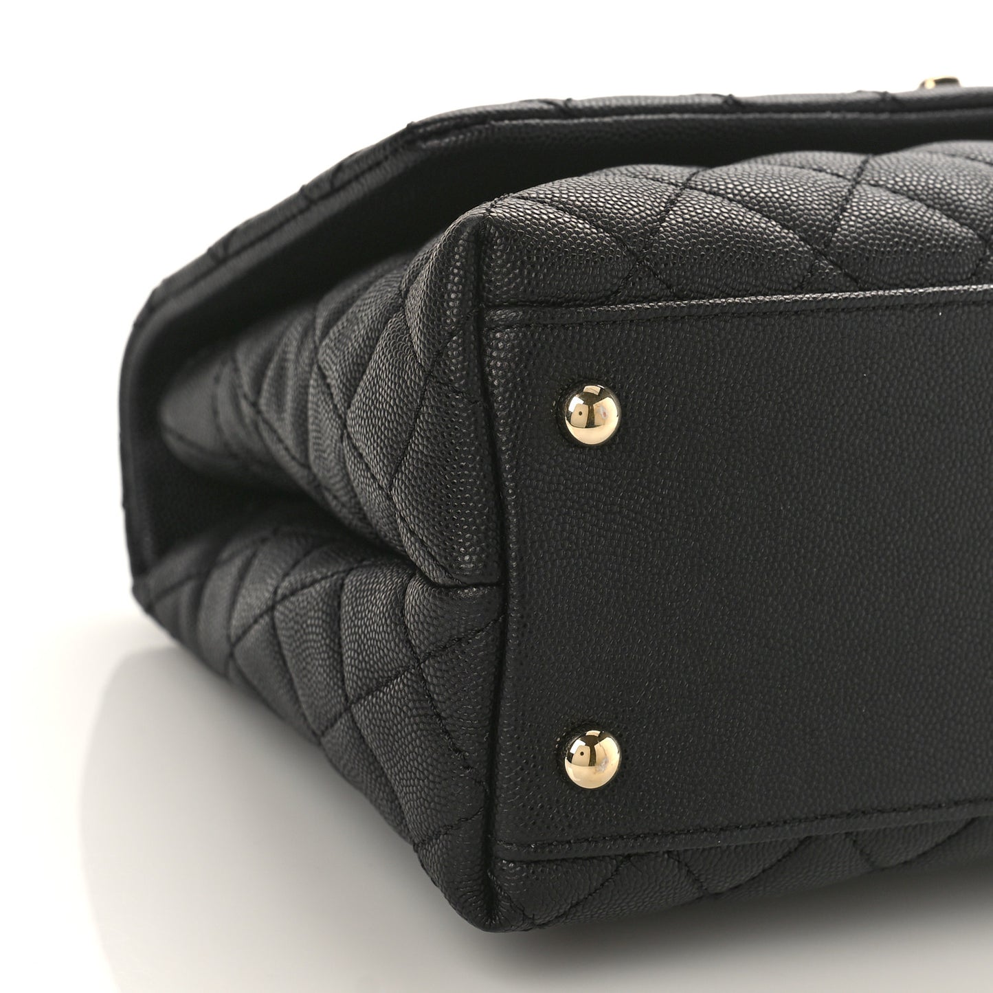 Caviar Quilted Small Coco Handle Flap Black