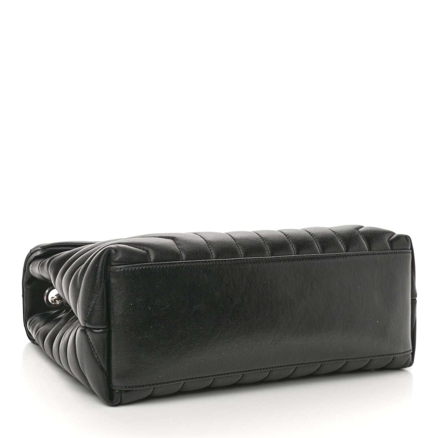 Calfskin Y Quilted Monogram Medium Loulou Chain Satchel Black