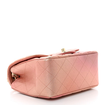 Chanel Metallic Lambskin Quilted Ombre Mini Square Flap Pink 5 of 11
