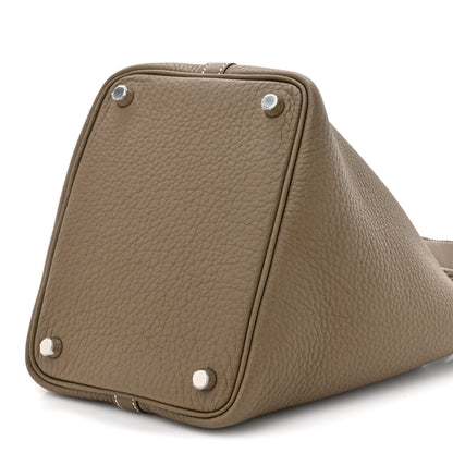 Hermes Taurillon Clemence Picotin Lock 18 PM Etoupe 9 of 10