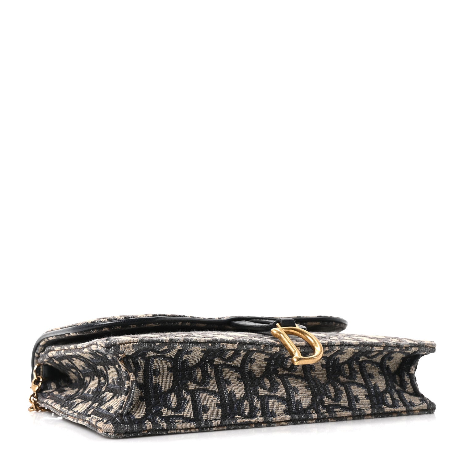 Christian Dior Oblique Saddle Chain Pouch Blue 4 of 9