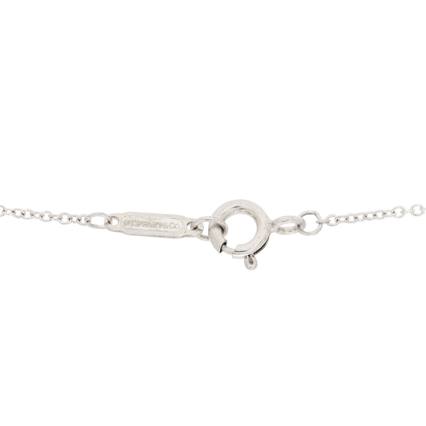Sterling Silver Enamel Return to Tiffany Double Heart Tag Pendant Necklace Pink
