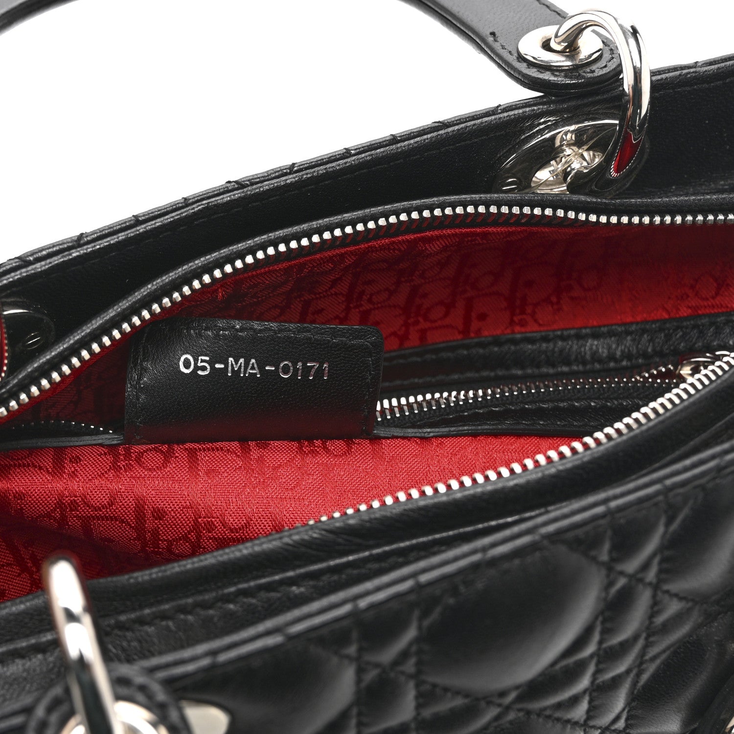 Christian Dior Lambskin Cannage Large Lady Dior Black 1848943