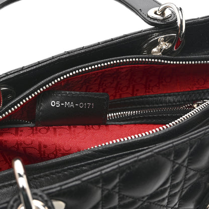 Christian Dior Lambskin Cannage Large Lady Dior Black 7 of 10