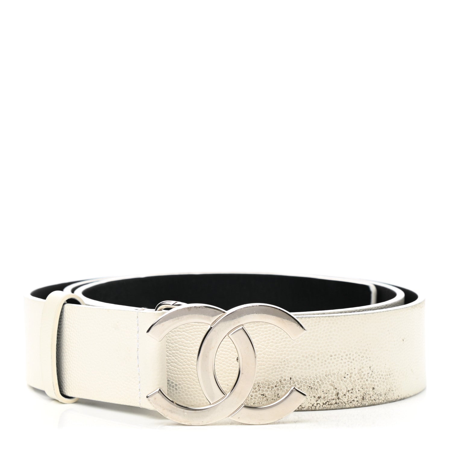 Chanel Calfskin CC Reversible Belt 100 40 White Black 1 of 8