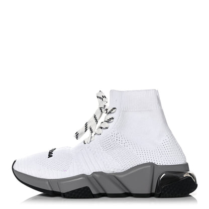Balenciaga Knit Womens Speed Lace Up Clear Sole Sneakers 35 White 1 of 12