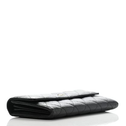 Chanel Caviar Quilted Large Gusset Flap Wallet Black 4 of 16