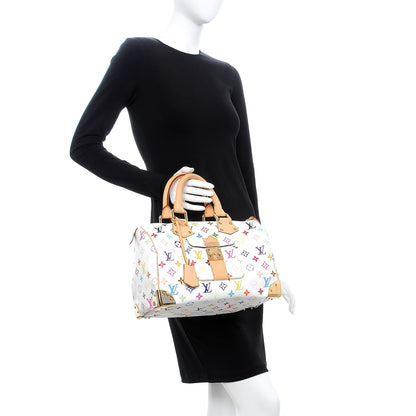 Louis Vuitton Monogram Multicolor Speedy 30 White 2 of 7
