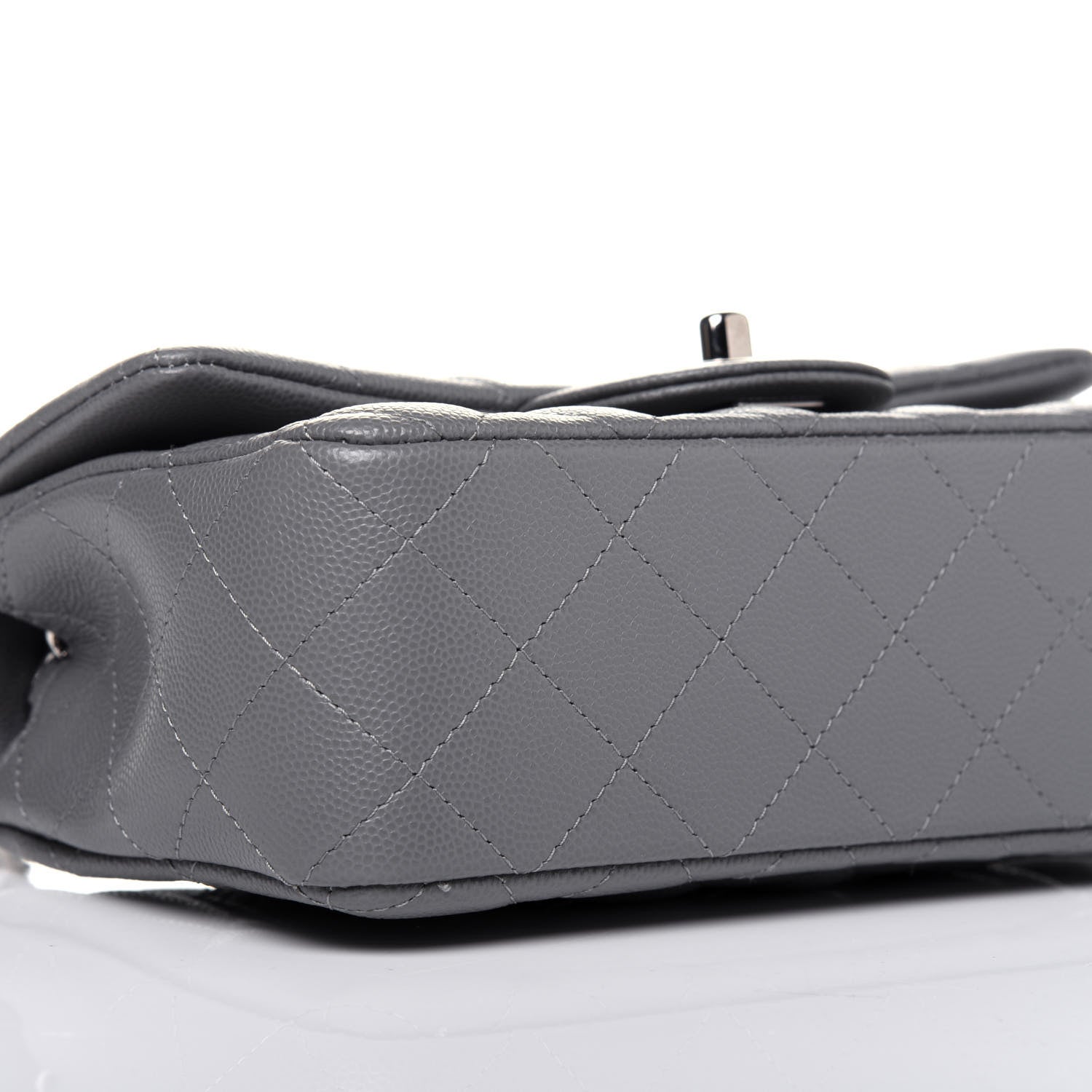 Chanel Caviar Quilted Mini Rectangular Flap Grey 6 of 13