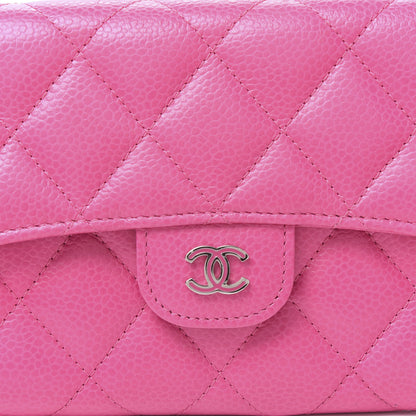 Chanel Caviar Quilted Large Flap Wallet Pink 10 of 11