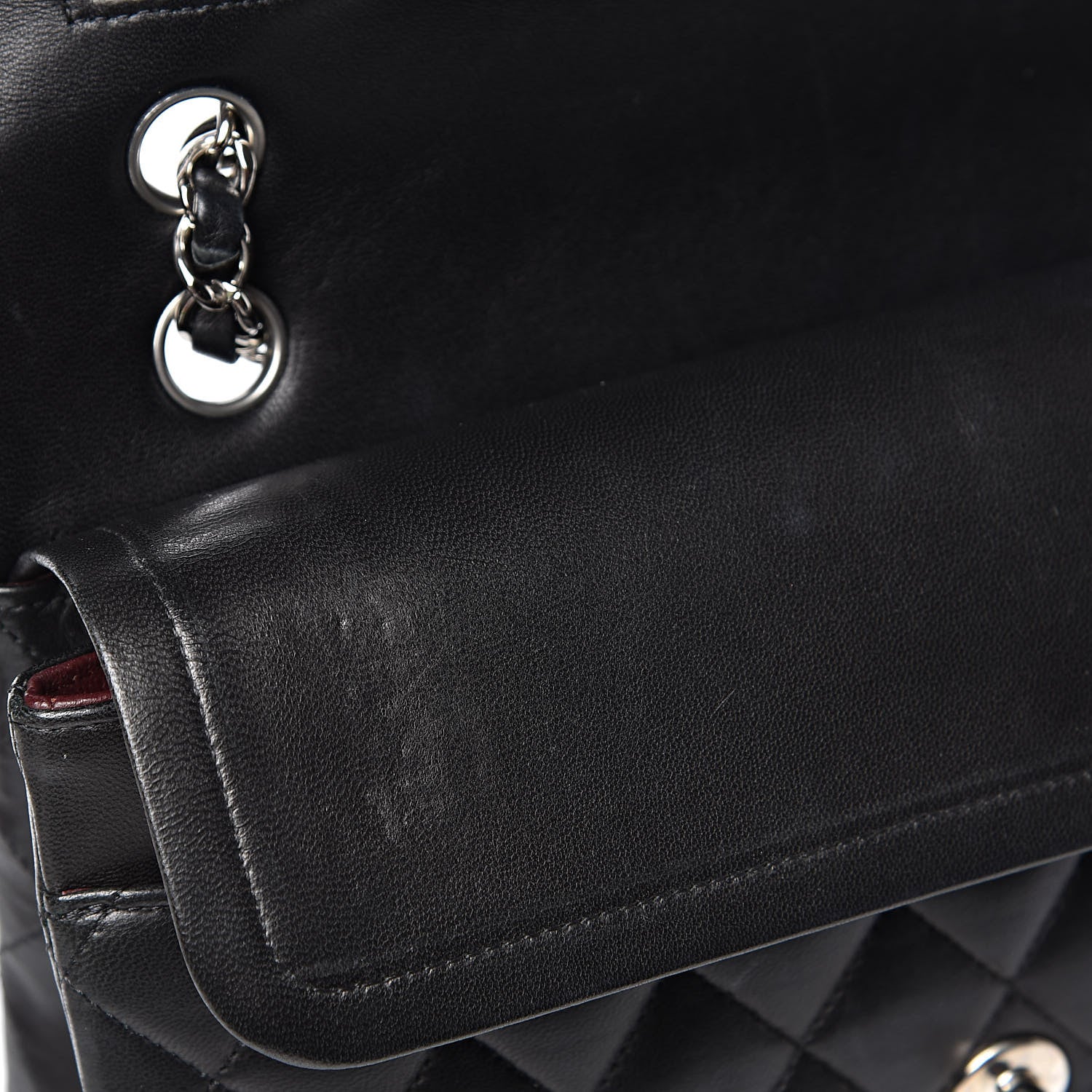 Chanel Lambskin Quilted Medium Double Flap Black 15 of 16