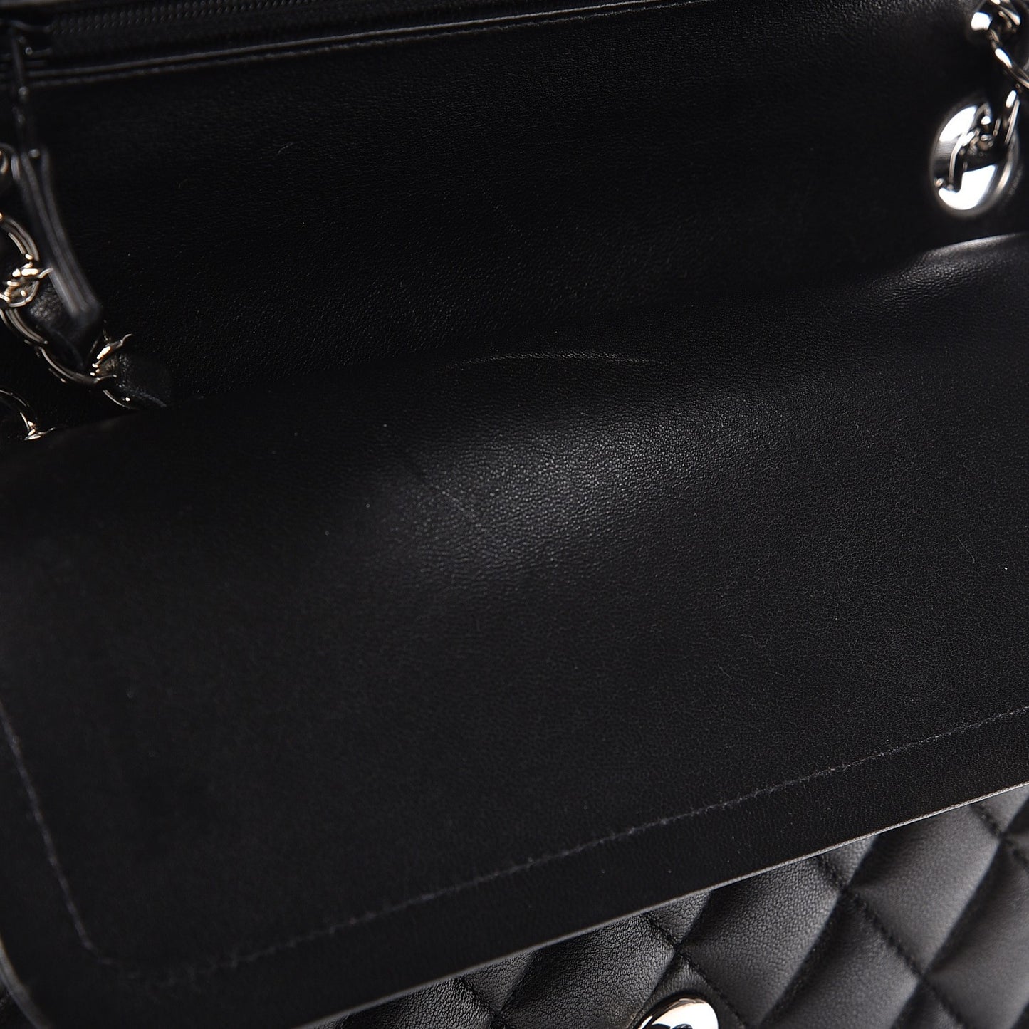 Lambskin Quilted Medium Double Flap Black