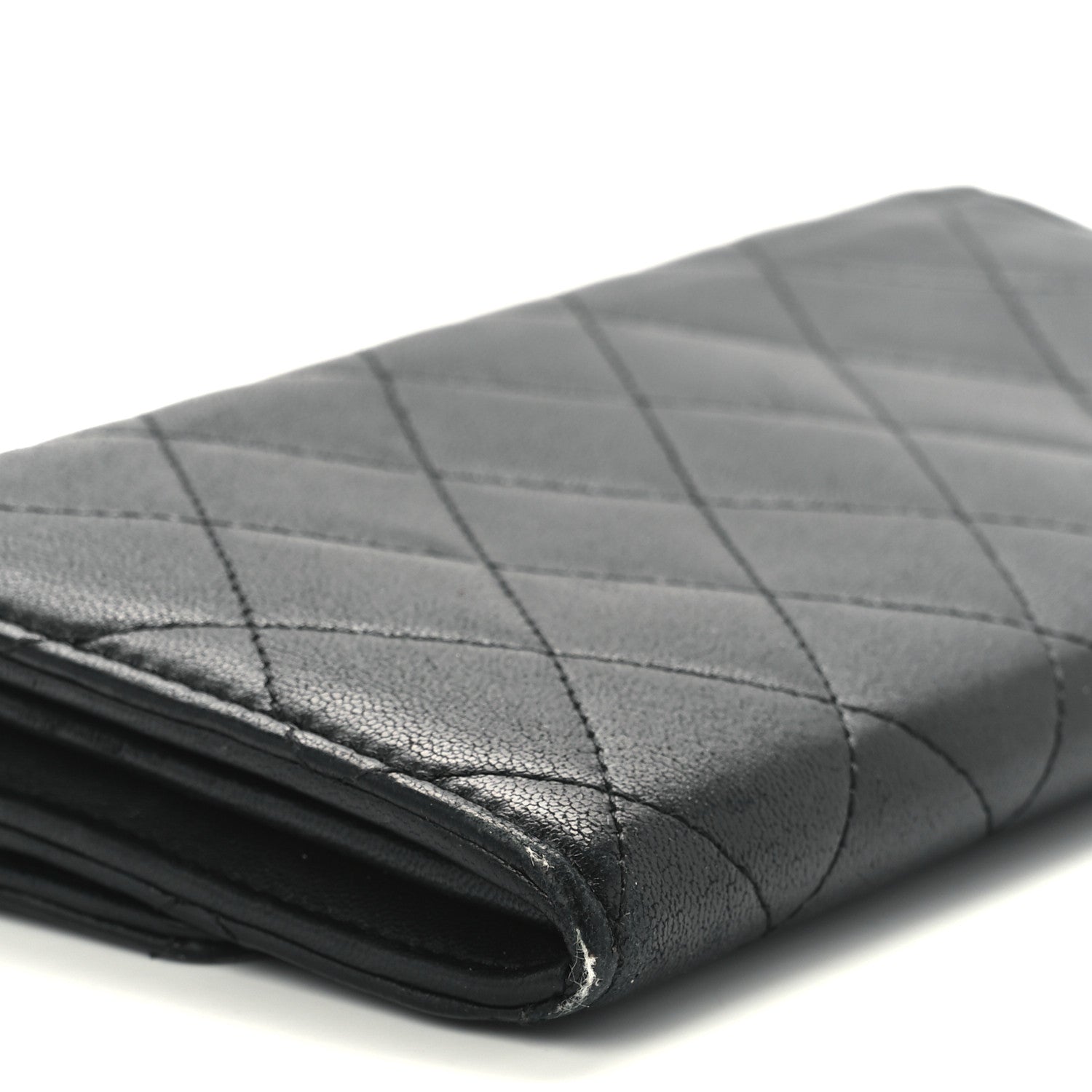 Chanel Lambskin Quilted Large Gusset Flap Wallet Black 11 of 12