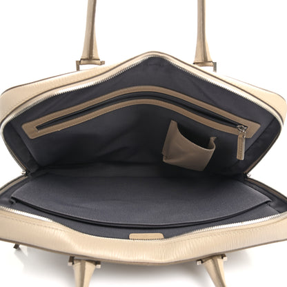 Salvatore Ferragamo Calfskin Zip Around Briefcase Beige 9 of 16