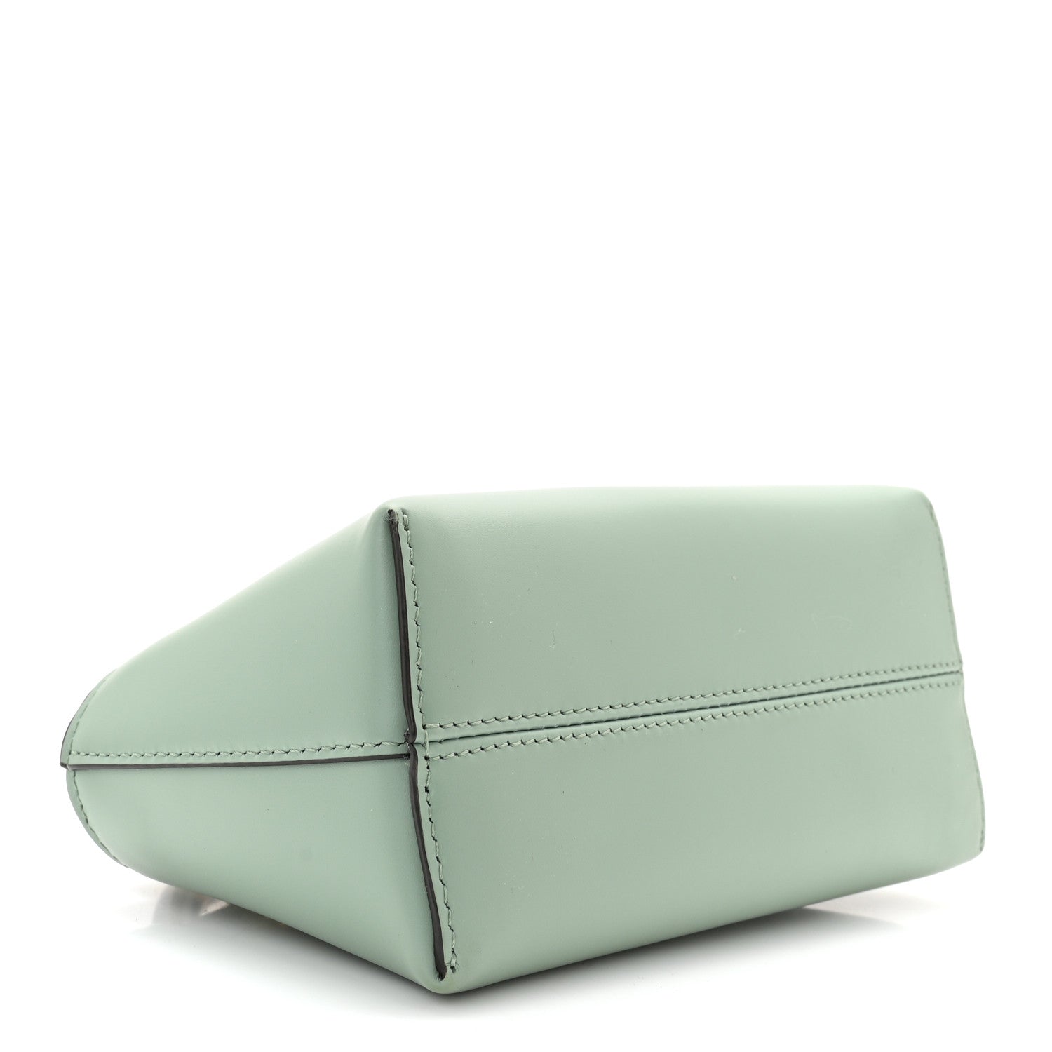 Fendi Vitello King Plexiglass Logo Embossed Mini By The Way Top Handle Boston Bag Menta 4 of 10